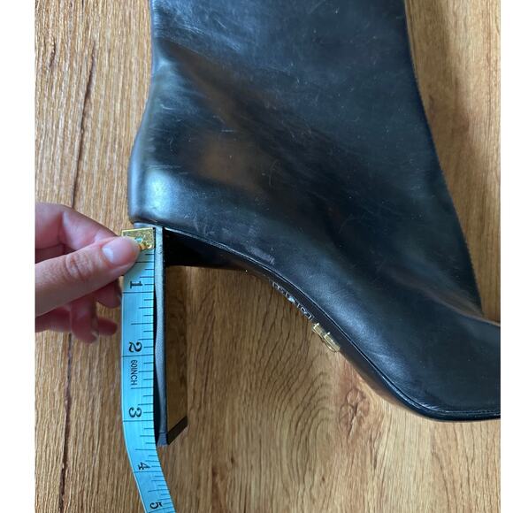 Donna Karan Black Leather Mid Calf Boots Size 8.5 - Picture 6 of 7